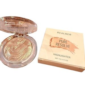 RealHer Pure Resolve Highlighter Champagne Glow Shimmer 4g / 0.14 oz New